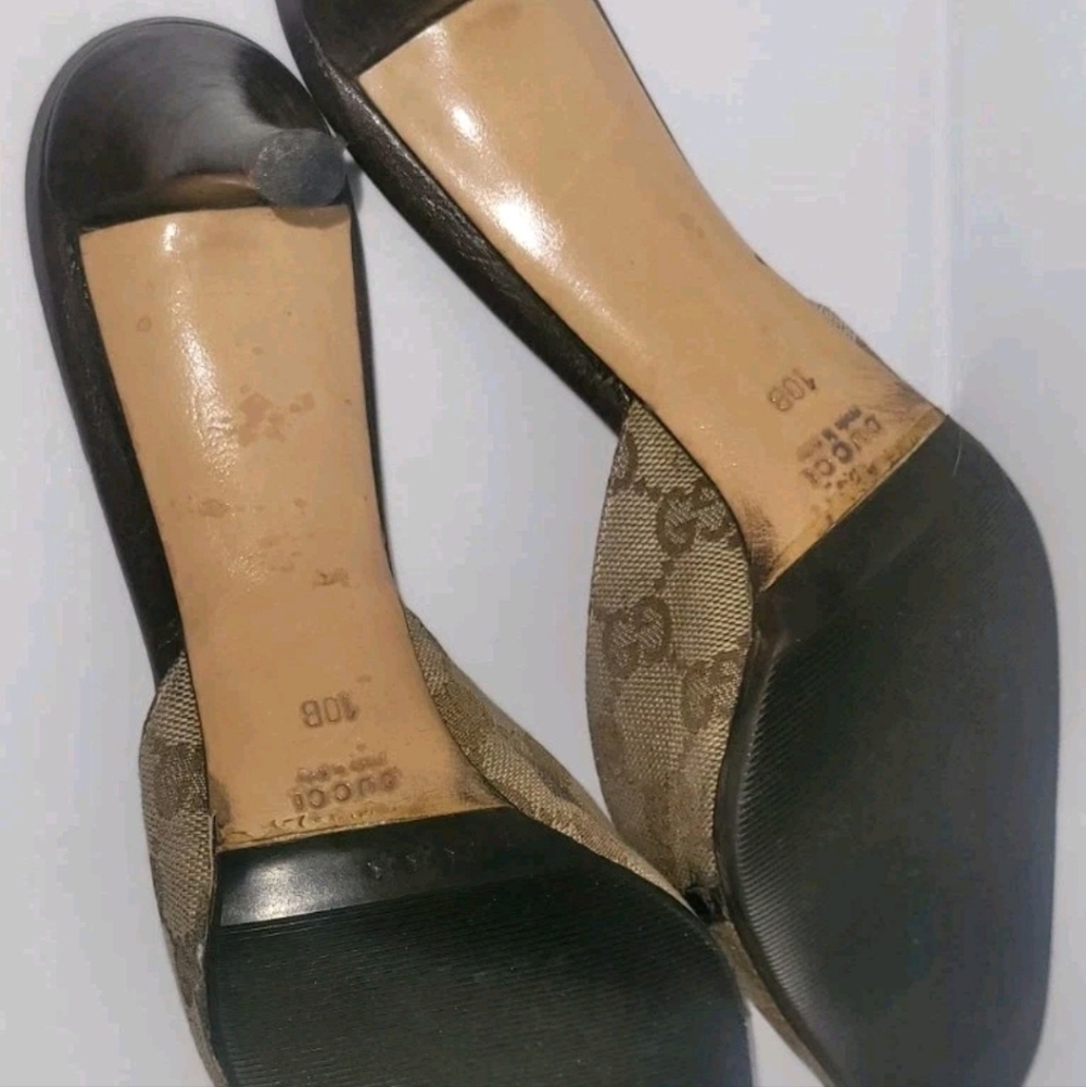 Vintage Gucci Monogram Horsebit & Chain, Mule Heels, Tom Ford Era, Box, Dustbag - Picture 5 of 6